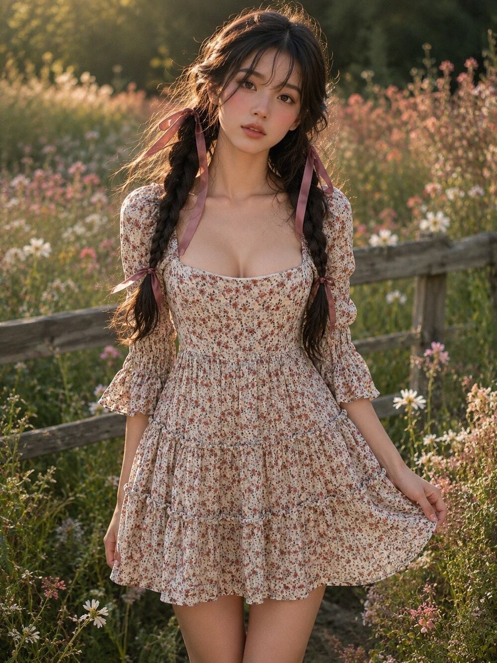 Cottagecore Keepsake gauzy blooming floral meadowcore storybook dress